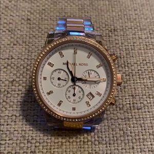Michael Kors- oversized acrylic and gold watch